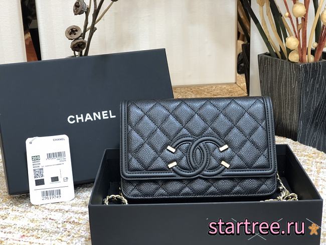 CHANEL | CC Filigree WOC Black - A84451 - 19.5x12x3.5cm - 1