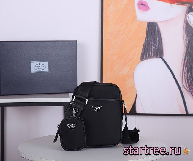 PRADA | Nylon and Saffiano Leather Bag with Strap - 2VH112 - 20x16x5cm - 1