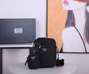 PRADA | Nylon and Saffiano Leather Bag with Strap - 2VH112 - 20x16x5cm