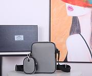 PRADA | Grey Nylon and Saffiano Leather Bag - 2VH112 - 20x16x5cm - 5