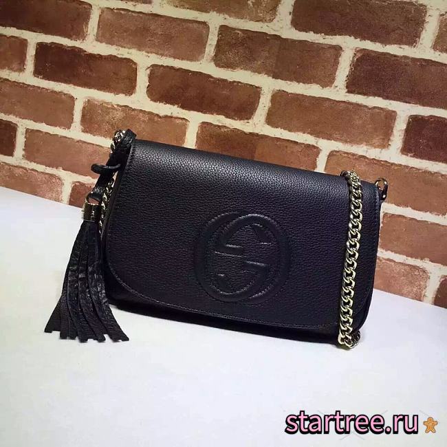 GUCCI | Soho Interlocking GG Black Bag - 336752 - 27x16x5cm - 1