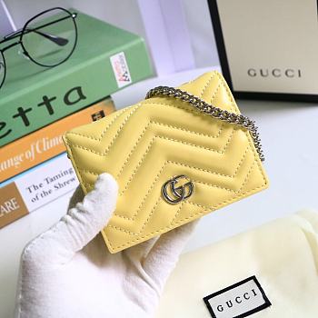GUCCI | GG Marmont card case wallet yellow - 625693 - 11 x 8.5 x 3 cm