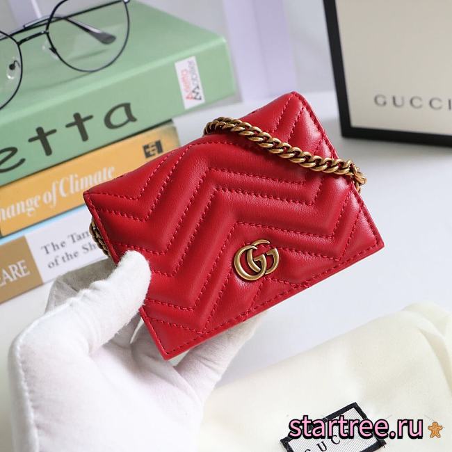 GUCCI | GG Marmont card case wallet red - 625693 - 11 x 8.5 x 3 cm - 1