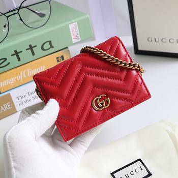 GUCCI | GG Marmont card case wallet red - 625693 - 11 x 8.5 x 3 cm