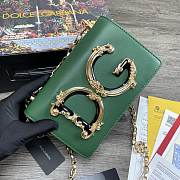 DG | Nappa Green leather Girls shoulder bag - 21 x 5 x 13.5 cm - 2