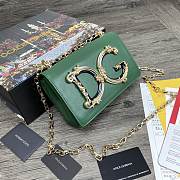 DG | Nappa Green leather Girls shoulder bag - 21 x 5 x 13.5 cm - 4