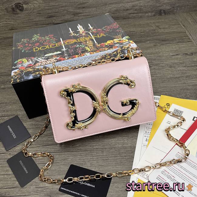 DG | Nappa Pink leather Girls shoulder bag - 21 x 5 x 13.5 cm - 1