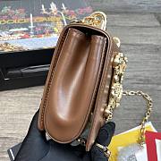 DG | Nappa Brown leather Girls shoulder bag - 21 x 5 x 13.5 cm - 5