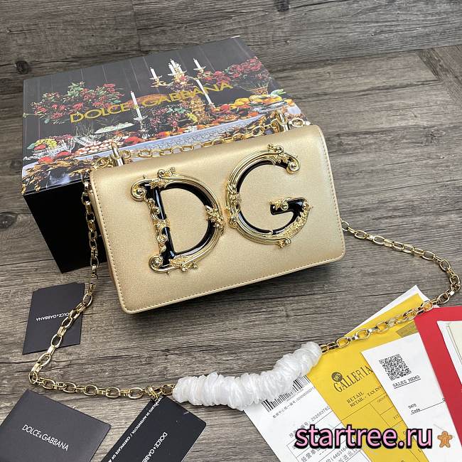 DG | Nappa Gold leather Girls shoulder bag - 21 x 5 x 13.5 cm - 1