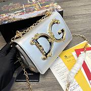DG | Nappa Silver leather Girls shoulder bag - 21 x 5 x 13.5 cm - 6