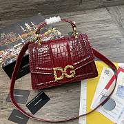 DG | Amore Red Crocodile Leather Bag - 27 x 8 x 18 cm - 1