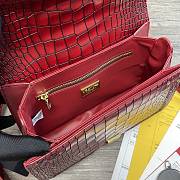 DG | Amore Red Crocodile Leather Bag - 27 x 8 x 18 cm - 6
