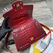 DG | Amore Red Crocodile Leather Bag - 27 x 8 x 18 cm - 5