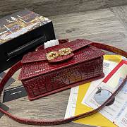 DG | Amore Red Crocodile Leather Bag - 27 x 8 x 18 cm - 2