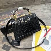 DG | Amore Black Crocodile Leather Bag - 27 x 8 x 18 cm - 5