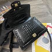 DG | Amore Black Crocodile Leather Bag - 27 x 8 x 18 cm - 2