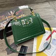 DG | Amore Green Crocodile Leather Bag - 27 x 8 x 18 cm - 3