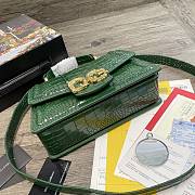 DG | Amore Green Crocodile Leather Bag - 27 x 8 x 18 cm - 4