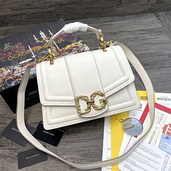 DG | Amore White Bag In Calfskin - 27 x 8 x 18cm