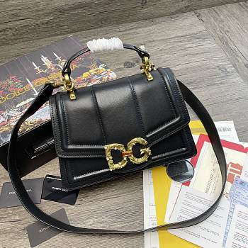 DG | Amore Black Bag In Calfskin - 27 x 8 x 18cm