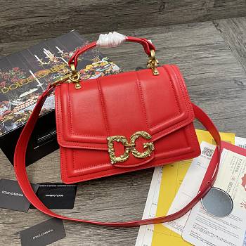 DG | Amore Red Bag In Calfskin - 27 x 8 x 18cm
