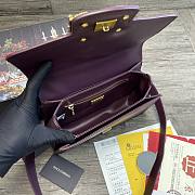 DG | Amore Purple Bag In Calfskin - 27 x 8 x 18cm - 5