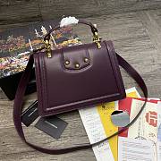 DG | Amore Purple Bag In Calfskin - 27 x 8 x 18cm - 3