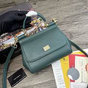 DG | Small Green dauphine leather Sicily bag - 20 x 9.5 x 14cm - 1