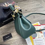 DG | Small Green dauphine leather Sicily bag - 20 x 9.5 x 14cm - 6