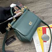 DG | Small Green dauphine leather Sicily bag - 20 x 9.5 x 14cm - 4