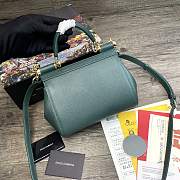 DG | Small Green dauphine leather Sicily bag - 20 x 9.5 x 14cm - 3