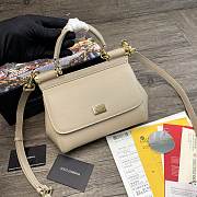 DG | Small Beige dauphine leather Sicily bag - 20 x 9.5 x 14cm - 1