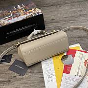 DG | Small Beige dauphine leather Sicily bag - 20 x 9.5 x 14cm - 6