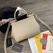 DG | Small Beige dauphine leather Sicily bag - 20 x 9.5 x 14cm - 4
