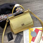 DG | Small Gold dauphine leather Sicily bag - 20 x 9.5 x 14cm - 1