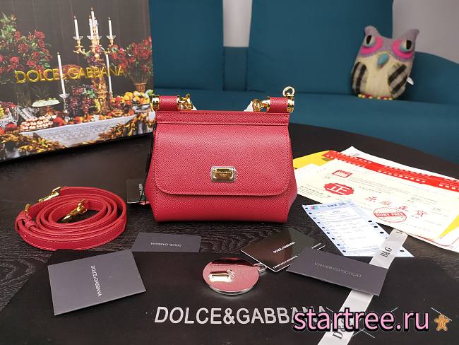 DG | Mini Sicily Red handbag  - 16 x 10 x 5cm - 1