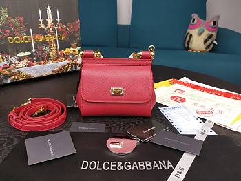 DG | Mini Sicily Red handbag  - 16 x 10 x 5cm