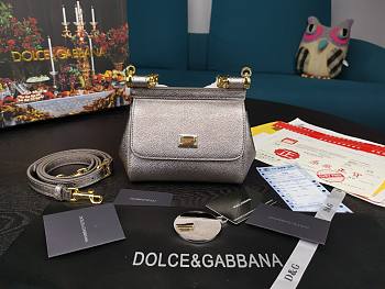 DG | Mini Sicily Silver handbag - 16 x 10 x 5cm
