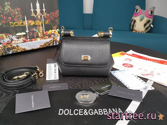 DG | Mini Sicily Black handbag - 16 x 10 x 5cm - 1