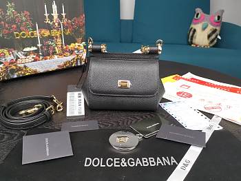 DG | Mini Sicily Black handbag - 16 x 10 x 5cm
