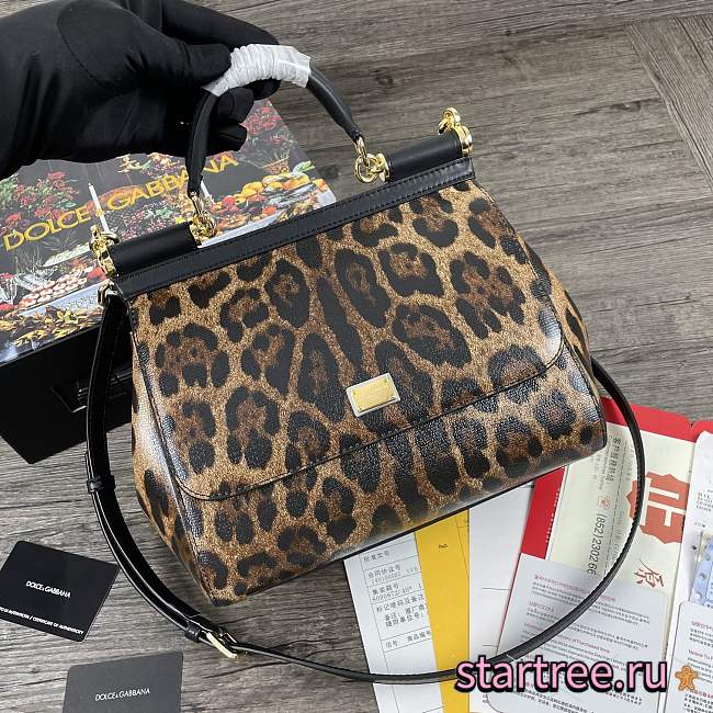 DG | Medium Sicily handbag in dauphine leather - 25 x 12 x 20cm - 1