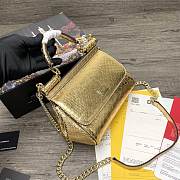 DG | Sicily Python Gold handbag with gold strap - 20 x 9.5 x 14cm - 6