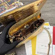 DG | Sicily Python Gold handbag with gold strap - 20 x 9.5 x 14cm - 5