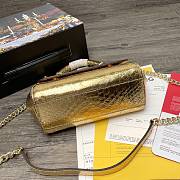 DG | Sicily Python Gold handbag with gold strap - 20 x 9.5 x 14cm - 2