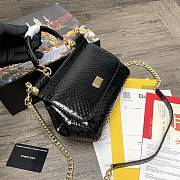 DG | Sicily Black Python handbag with gold strap - 20 x 9.5 x 14cm - 6