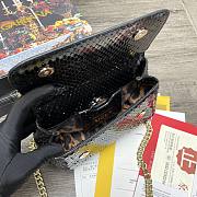 DG | Sicily Black Python handbag with gold strap - 20 x 9.5 x 14cm - 5