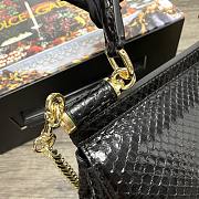 DG | Sicily Black Python handbag with gold strap - 20 x 9.5 x 14cm - 2