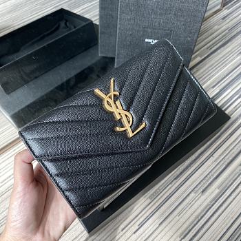 YSL | Large Flap Black Wallet - 372264 - 19 x 11 x 3 cm