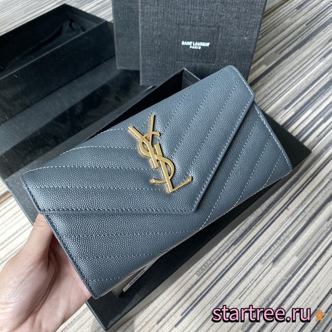 YSL | Large Flap Blue Wallet - 372264 - 19 x 11 x 3 cm - 1