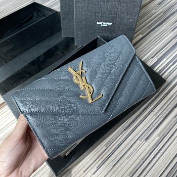 YSL | Large Flap Blue Wallet - 372264 - 19 x 11 x 3 cm